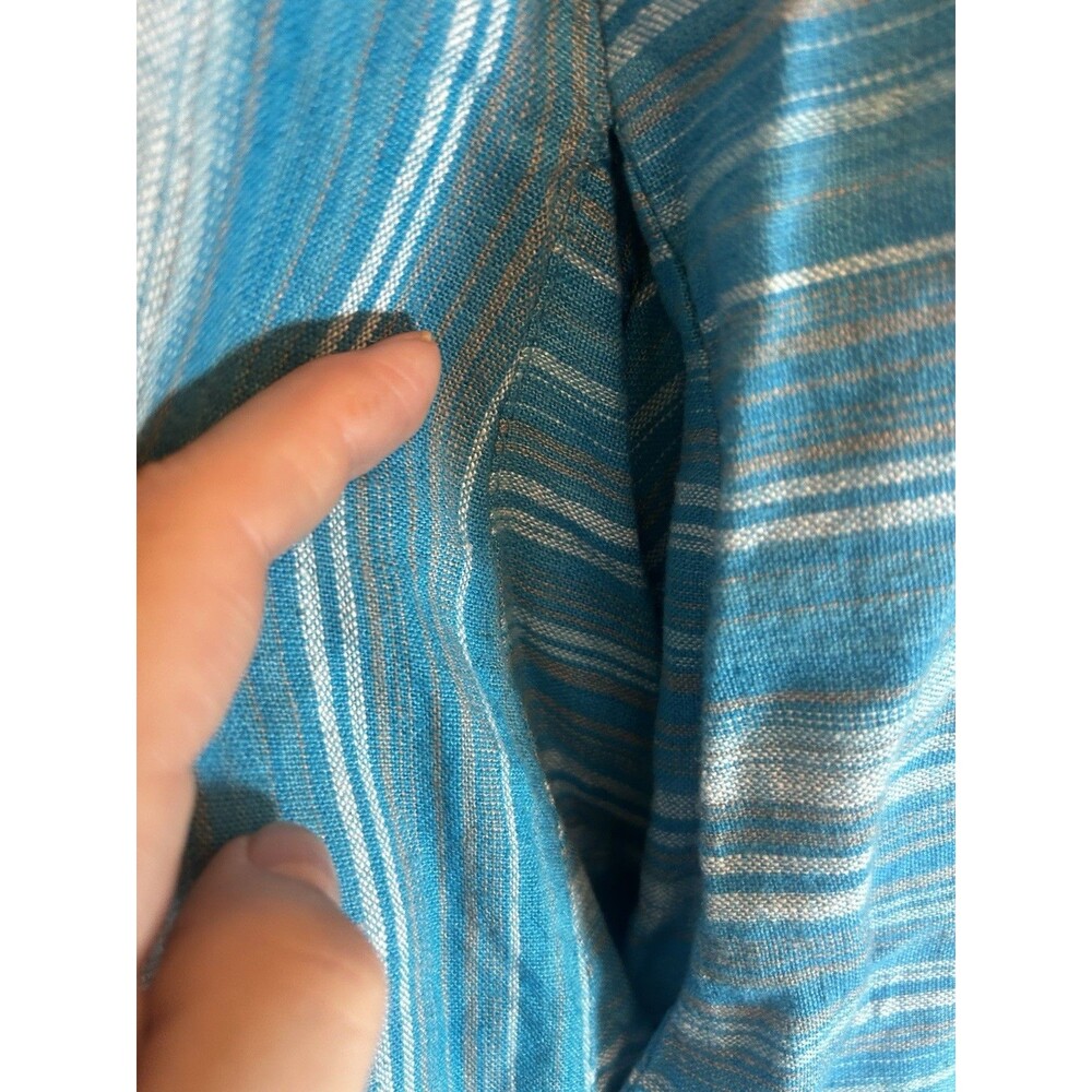 For Cynthia 3X Blue Striped Linen Blend Sleeveless Pocket Shift Dress Plus NWT - Picture 5 of 15